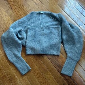 Gray Shrug and tube top set